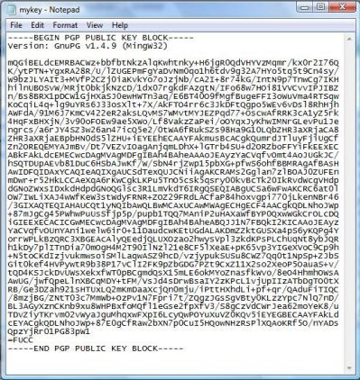 GPG key management interface